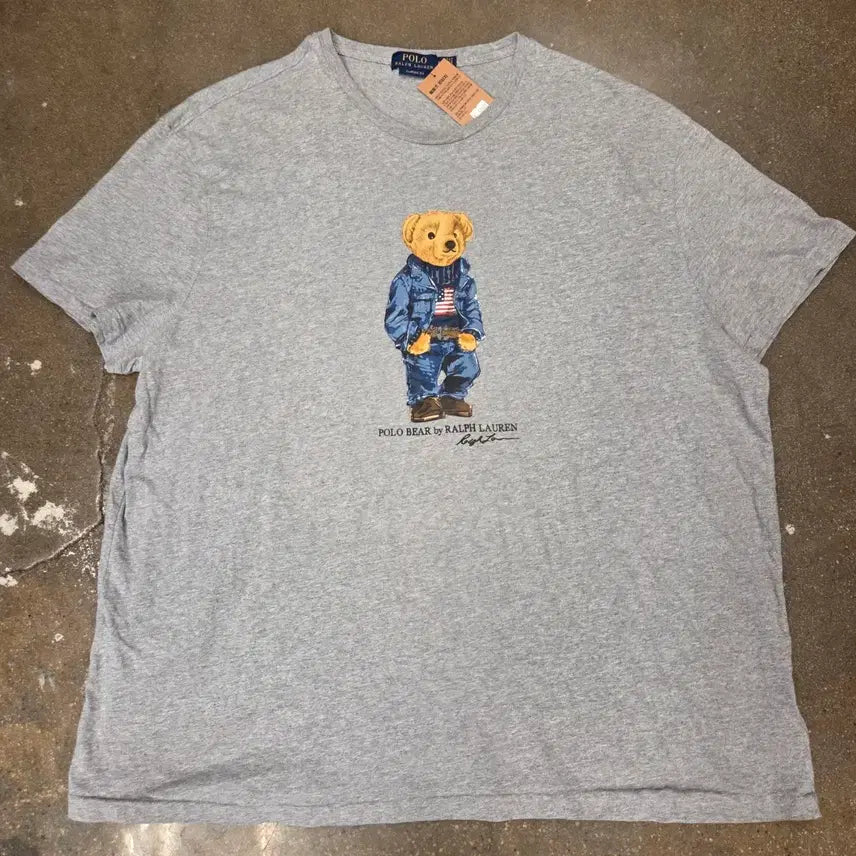 [BUNJANG] Polo Ralph Lauren Bear T-Shirt (Grey, 2XL) / 폴로 랄프로렌 베어 반팔 티셔츠 그레이