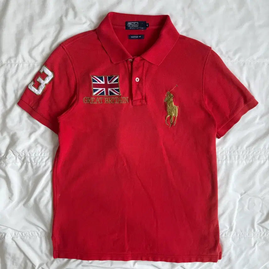 [BUNJANG] Polo Ralph Lauren Big Pony Rugby Shirt Red/Orange / 폴로 치프키프 영국 잉글랜드 빅포니 레드/오렌지