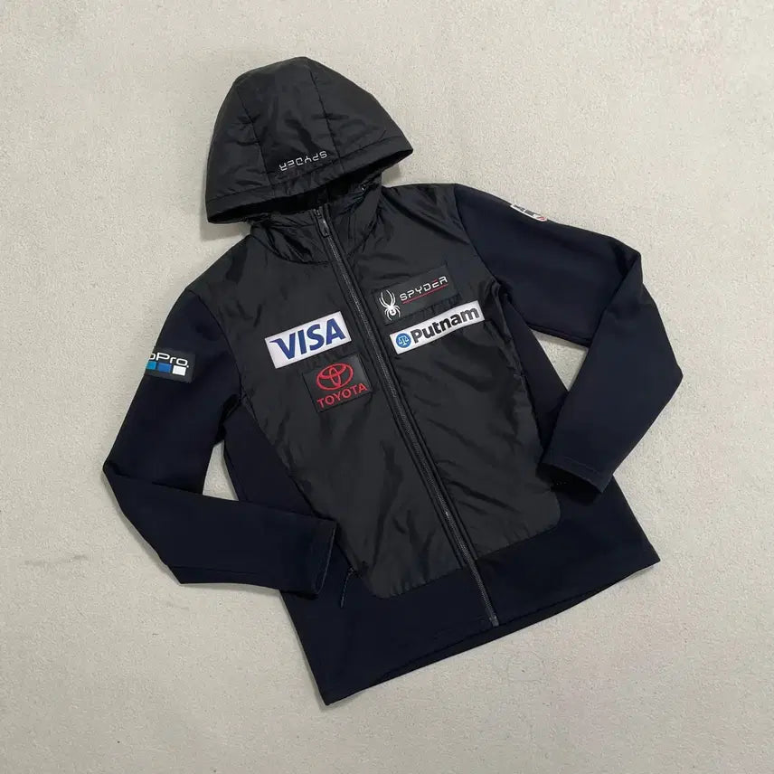 [BUNJANG] Hybrid Hooded Zip-Up Sweatshirt M / M 스파이더 레플리카 하이브리드 후드집업 B.3871