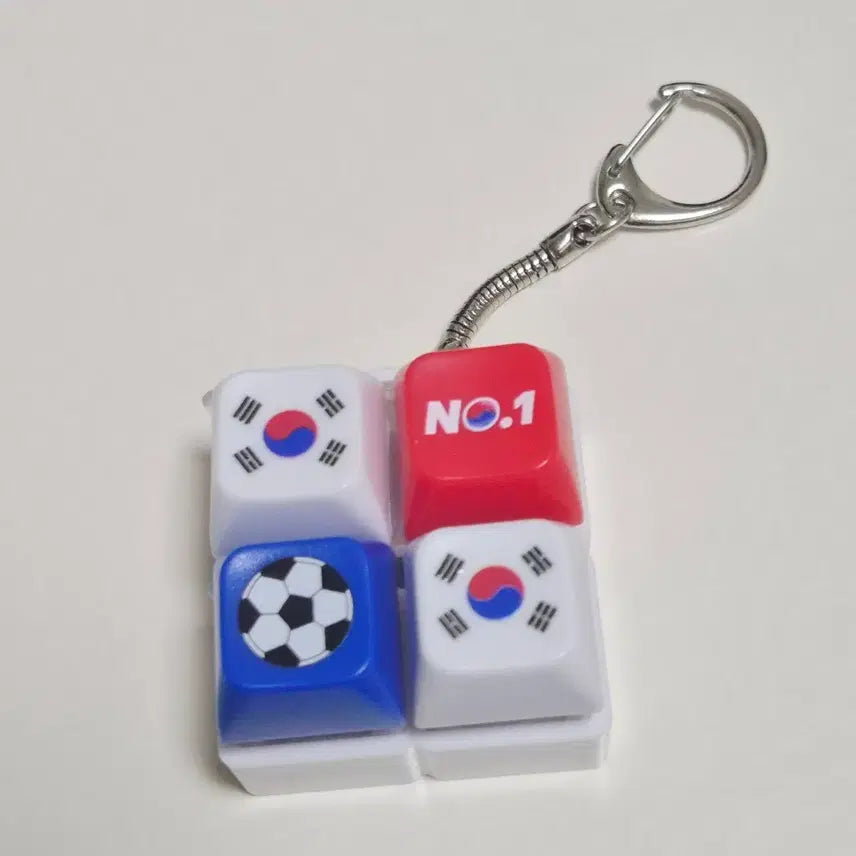 [BUNJANG] Taegukgi Soccer Ball LED Keyring Bag Charm / 태극기 축구공 LED 키캡 클릭커 딸깍이 키링 가방고리