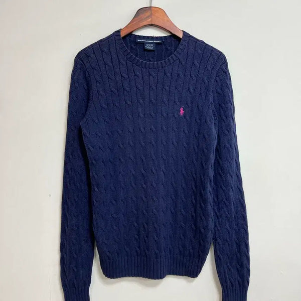 [BUNJANG] Polo Ralph Lauren Cable Knit Navy Sweater (Size L) / 폴로 랄프로렌 케이블 니트 네이비