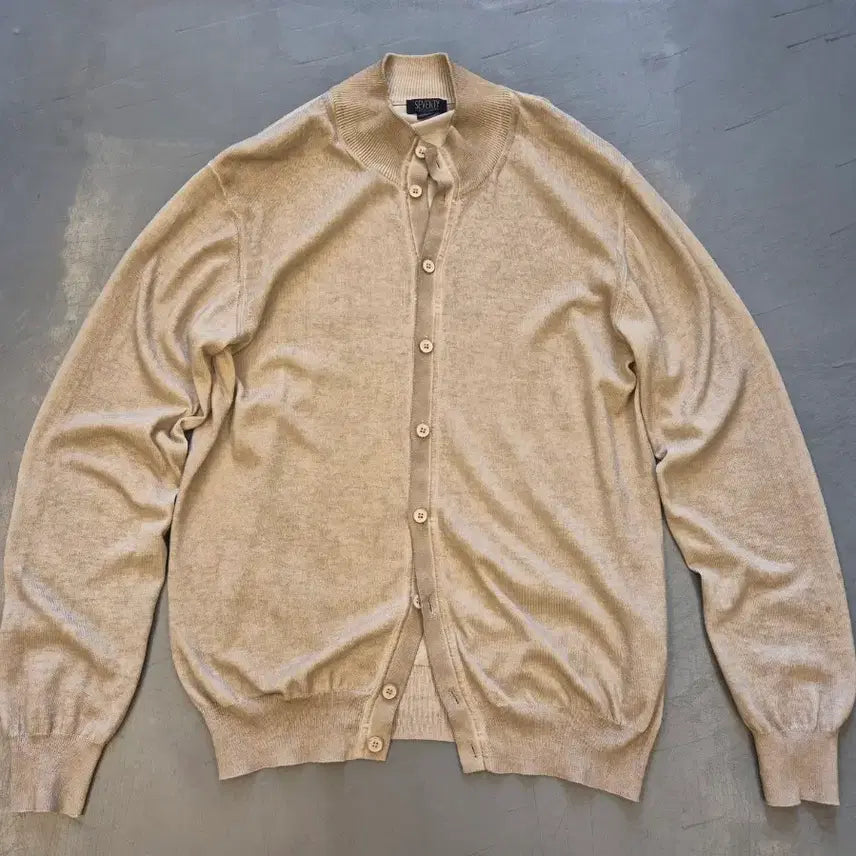 [BUNJANG] Seventy Sergio Tognon Suede Patch Cardigan (Beige, L-XL) / L~XL>세븐티 베네치아 스웨이드 패치 가디건