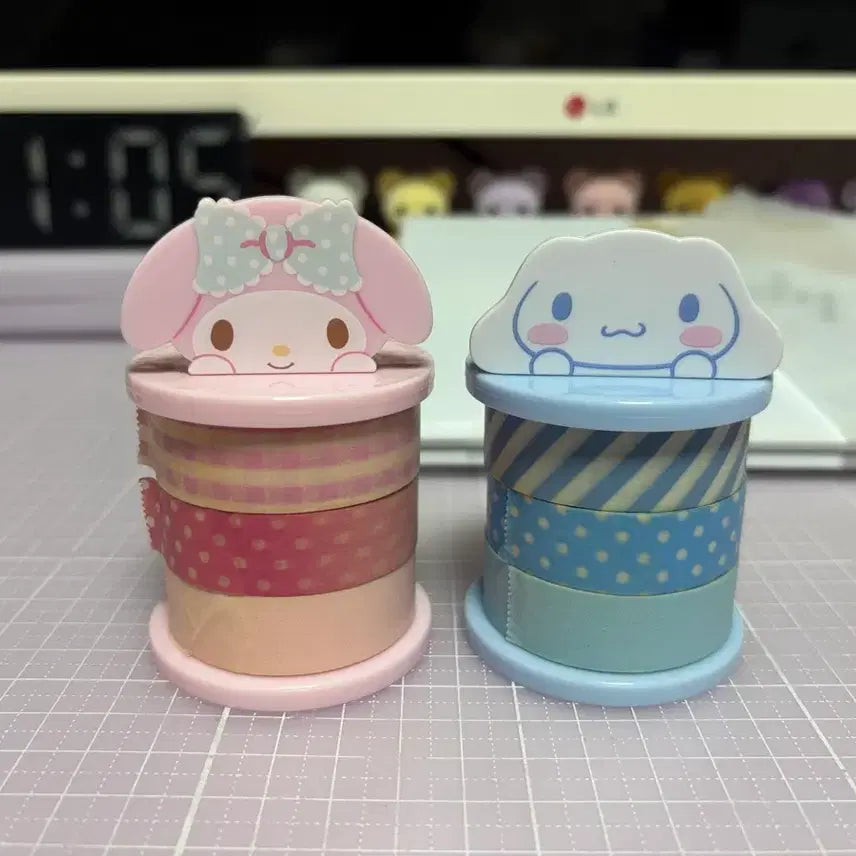 [BUNJANG] Sanrio My Melody & Cinnamoroll Masking Tape Holder Set / 산리오 마스킹테이프 홀더 마이멜로디 시나모롤