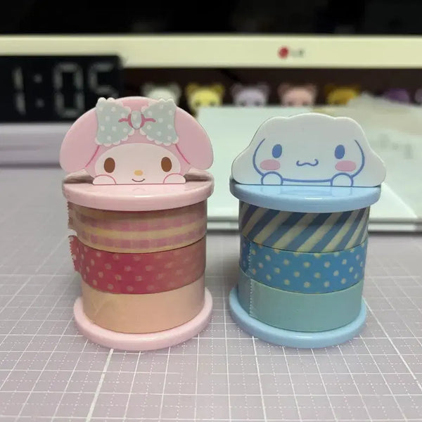 [BUNJANG] Sanrio My Melody & Cinnamoroll Masking Tape Holder Set / 산리오 마스킹테이프 홀더 마이멜로디 시나모롤