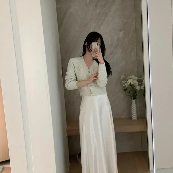 [BUNJANG] Bysini Silk Skirt Ivory / 바이씨니 실켓스커트 아이