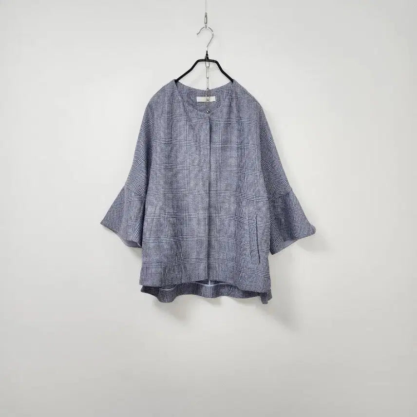 [BUNJANG] ID Bababa Check Lapel-less Jacket / 아이잗바바 노카라 체크자켓 66