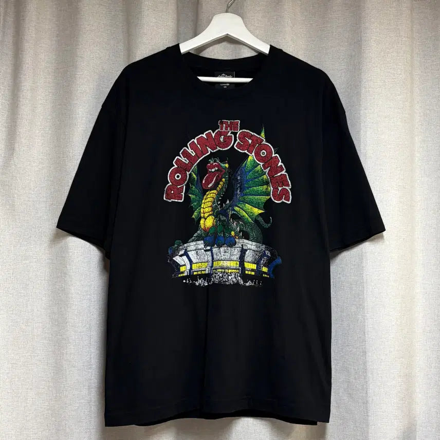 [BUNJANG] Rolling Stones x TOP TEN Collaboration Dragon Graphic T-Shirt / 롤링스톤즈 x 탑텐 락밴드 반팔 티셔츠 105
