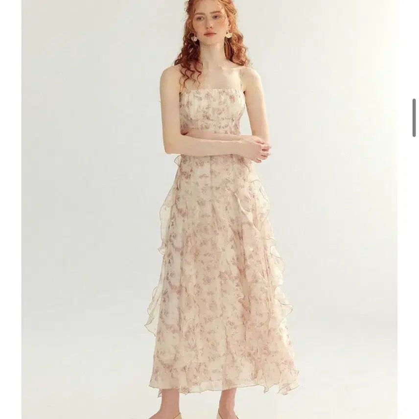 [BUNJANG] Sinsden Fairy Ruffle Long Dress L / 신스덴 페어리 러플 롱원피스 L