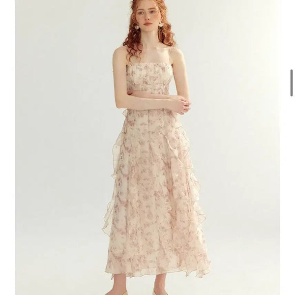 [BUNJANG] Sinsden Fairy Ruffle Long Dress L / 신스덴 페어리 러플 롱원피스 L