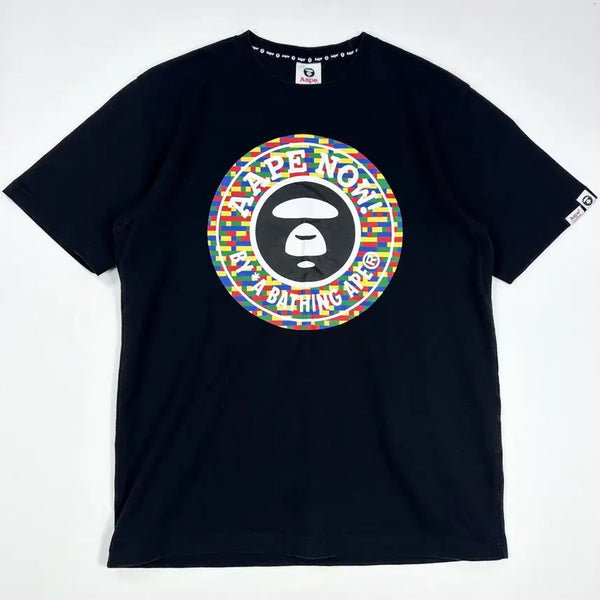 [BUNJANG] Aape Moon Face Monkey Short Sleeve T-Shirt Black / (M) Aape 에이프 문페이스 사루 반팔티 블랙