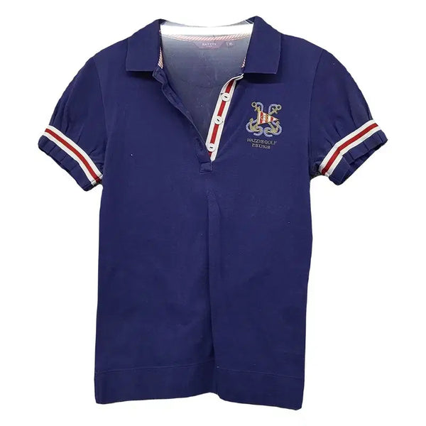 [BUNJANG] Hazzys Navy Logo Short Sleeve Polo Shirt / 해지스 네이비 로고 반팔 카라티 85