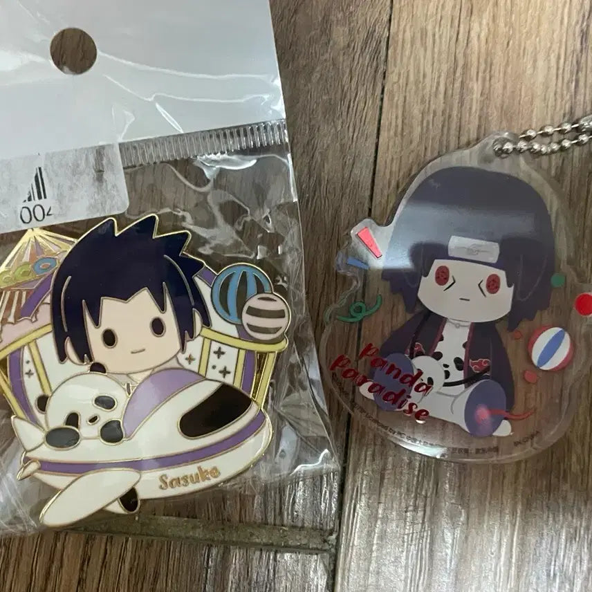 [BUNJANG] Naruto Sasuke Itachi China Kuji Badge & Keychain Set / 나루토 사스케 이타치 중국 쿠지 뱃지, 키링