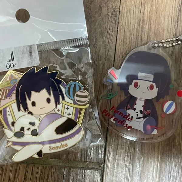 [BUNJANG] Naruto Sasuke Itachi China Kuji Badge & Keychain Set / 나루토 사스케 이타치 중국 쿠지 뱃지, 키링