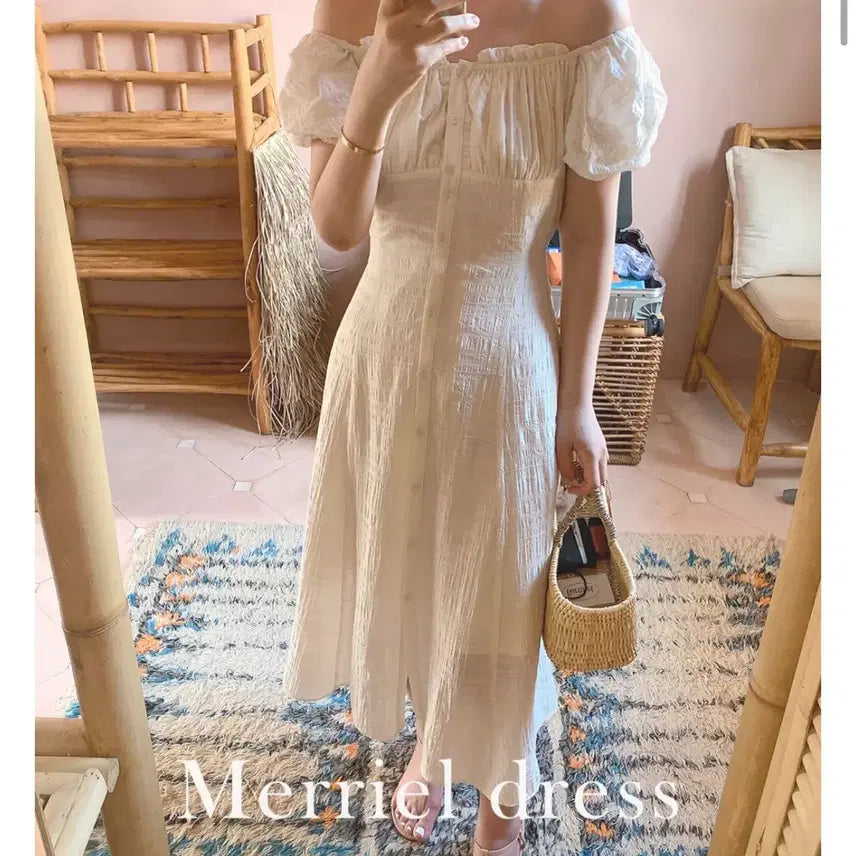 [BUNJANG] Benito Made Off-Shoulder Long Dress / 베니토 made 오프숄더 롱원피스