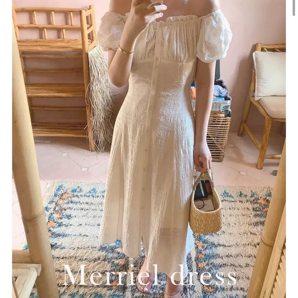 [BUNJANG] Benito Made Off-Shoulder Long Dress / 베니토 made 오프숄더 롱원피스