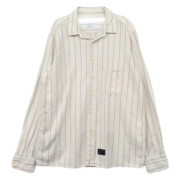 [BUNJANG] Zara Striped Shirt Beige L / 자라 스트라이프 베이지 셔츠 L