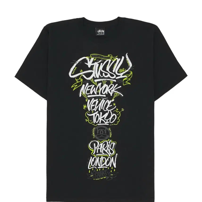 [BUNJANG] Stussy x BornxRaised Handstyle T-Shirt Black / 스투시 x 본앤레이즈드 핸드스타일 티셔츠 블랙