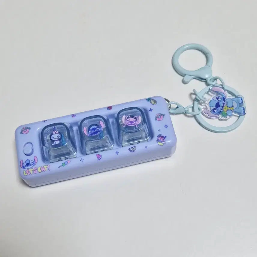 [BUNJANG] Stitch LED Clicker Keychain Bag Charm / 스티치 LED 키캡 클릭커 딸깍이 키링 가방고리