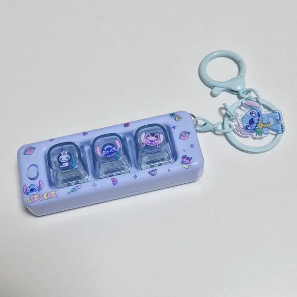 [BUNJANG] Stitch LED Clicker Keychain Bag Charm / 스티치 LED 키캡 클릭커 딸깍이 키링 가방고리