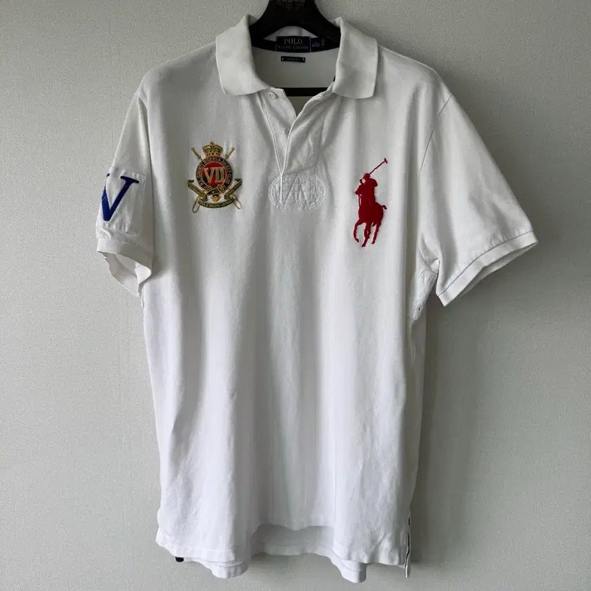 [BUNJANG] Polo Ralph Lauren Big Pony Chieftain Crest Logo T-Shirt / 폴로 빅포니 치프키프 크래스트 로고 화이트
