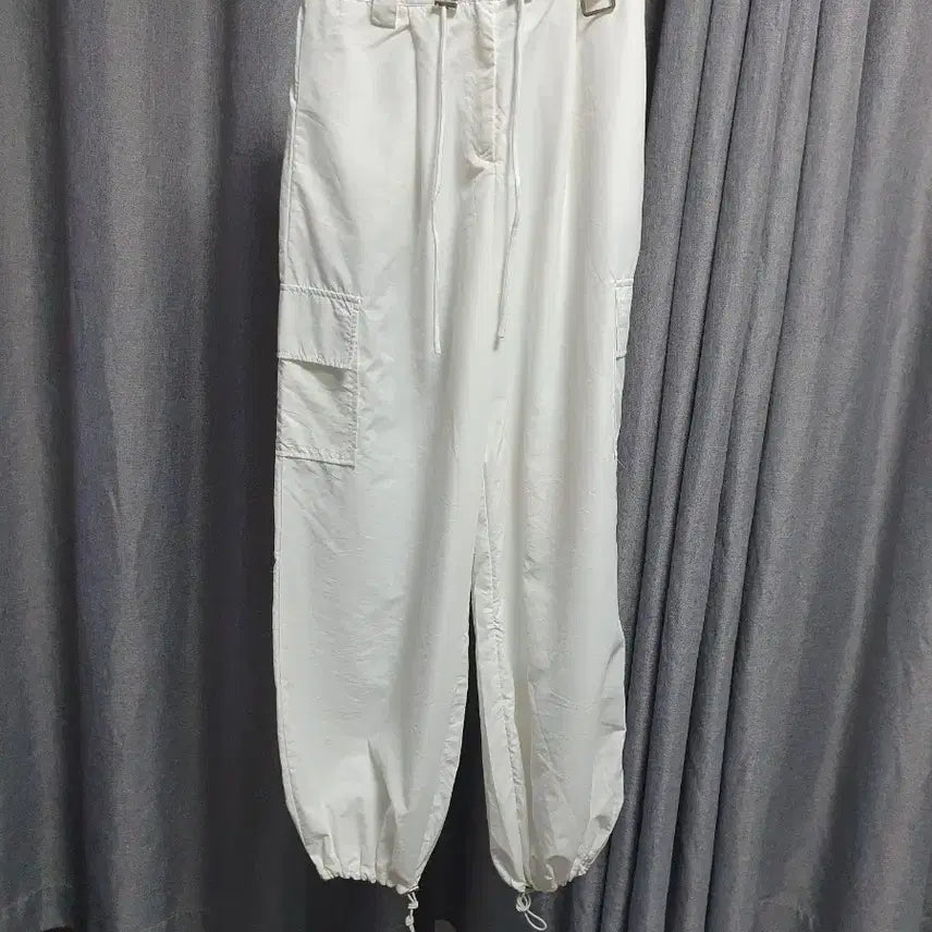 [BUNJANG] White Wide Woven Pants / 화이트 와이드 우븐팬츠