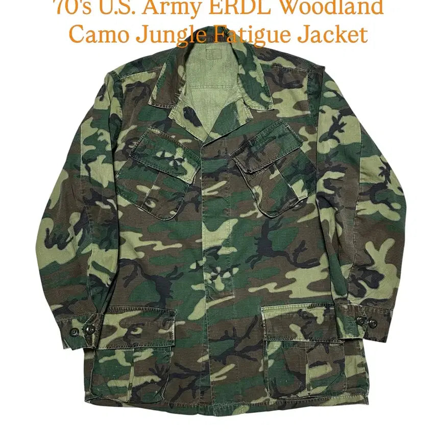 [BUNJANG] 1970s US Military ERDL Woodland Camo Jungle Fatigue Jacket / 70s 미군 ERDL Woodland Camo 정글퍼티그 자켓