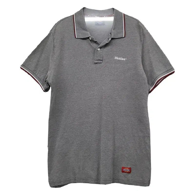 [BUNJANG] Dickies Gray Logo Short Sleeve Polo Shirt / 디키즈 그레이 로고 반팔 카라티 LARGE