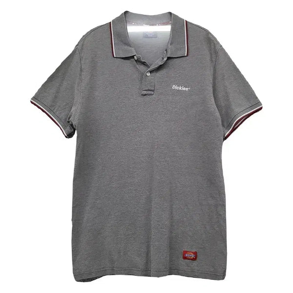 [BUNJANG] Dickies Gray Logo Short Sleeve Polo Shirt / 디키즈 그레이 로고 반팔 카라티 LARGE