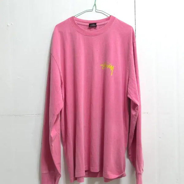 [BUNJANG] Stussy Pink Long Sleeve T-Shirt L / 스투시 긴팔티 핑크  L
