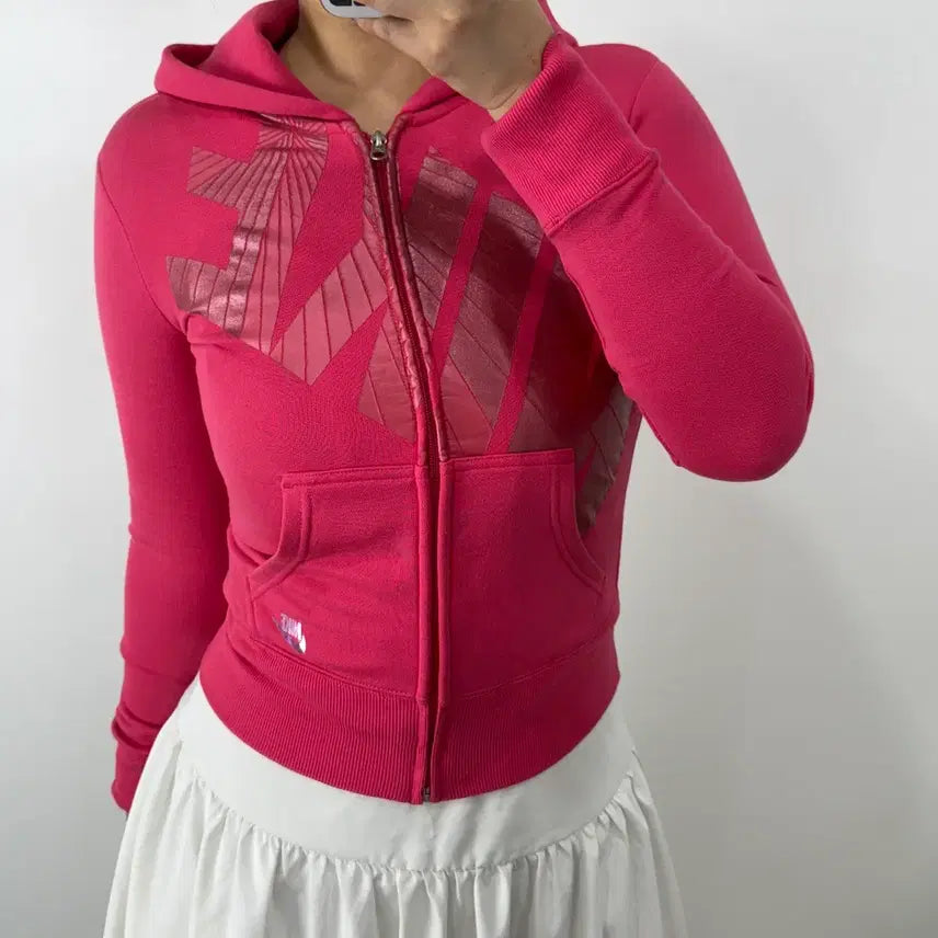 [BUNJANG] Nike Hot Pink Hooded Zip-Up Jacket / [S] 나이키 핫핑크 후드집업