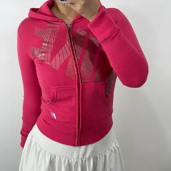 [BUNJANG] Nike Hot Pink Hooded Zip-Up Jacket / [S] 나이키 핫핑크 후드집업