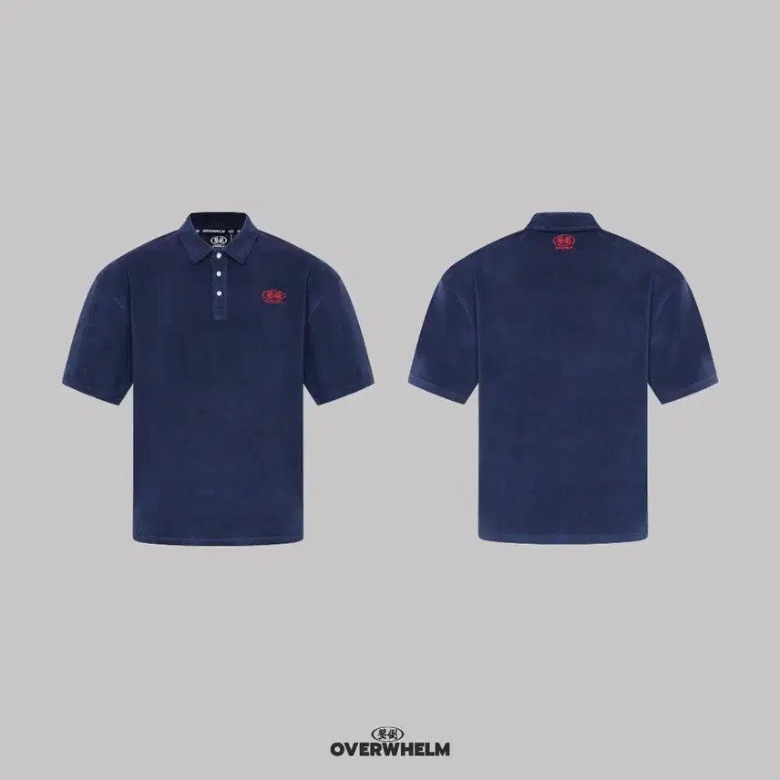 [BUNJANG] Absorbed Towel Fabric Polo T-shirt Navy (Red) / 압도 타올지 카라티