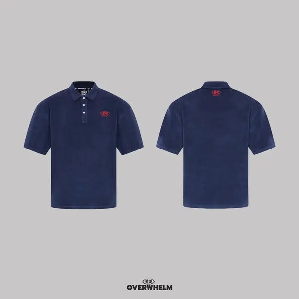 [BUNJANG] Absorbed Towel Fabric Polo T-shirt Navy (Red) / 압도 타올지 카라티