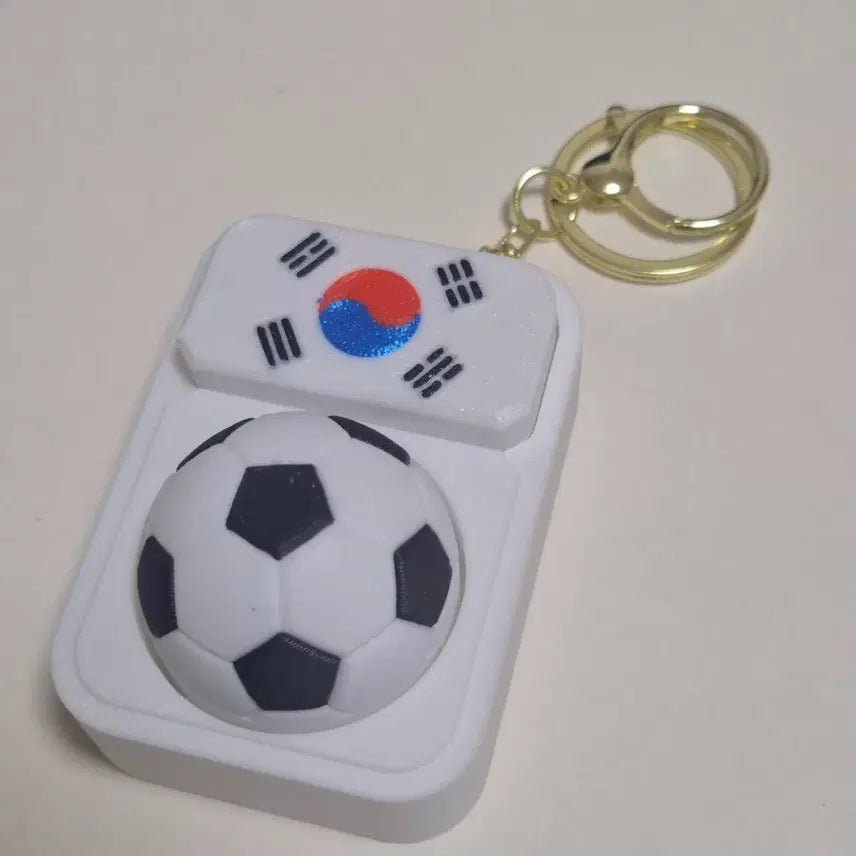 [BUNJANG] South Korean Flag Soccer Ball Spinner Clicker Keychain Bag Charm / 태극기 축구공 스피너 키캡 클릭커 딸깍이 키링 가방고리