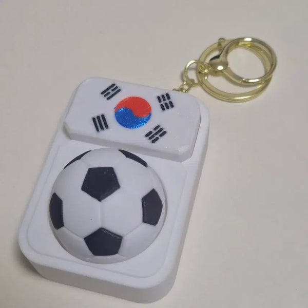 [BUNJANG] South Korean Flag Soccer Ball Spinner Clicker Keychain Bag Charm / 태극기 축구공 스피너 키캡 클릭커 딸깍이 키링 가방고리