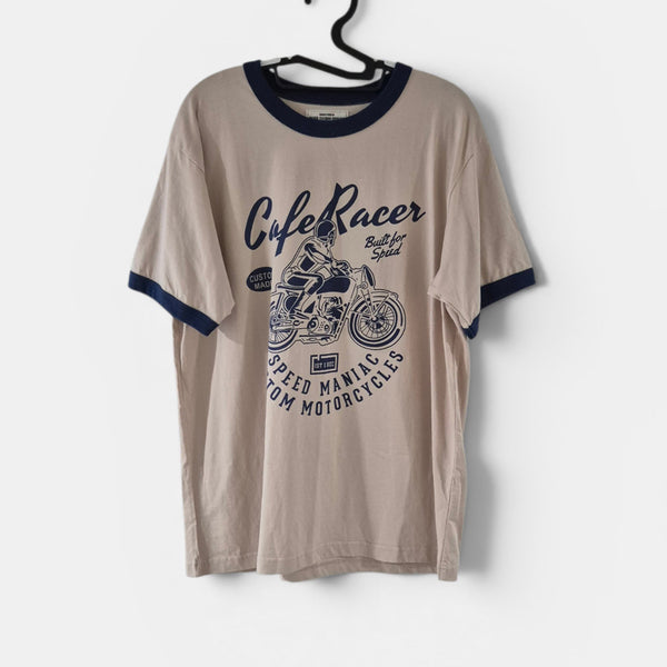 [BUNJANG] L'OCCIONE Biker Printing Short Sleeve T-Shirt / [L]오콘쿼 바이커 프린팅 반팔티 신품급