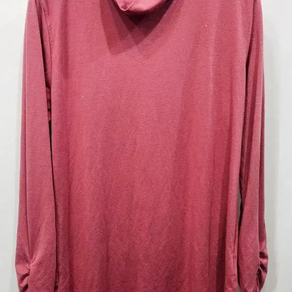 [BUNJANG] THEORIA Pink Glitter Turtleneck Long Sleeve Top LL / 일본 THEORIA 진핑크 반짝이  목폴라 긴팔티LL  sst