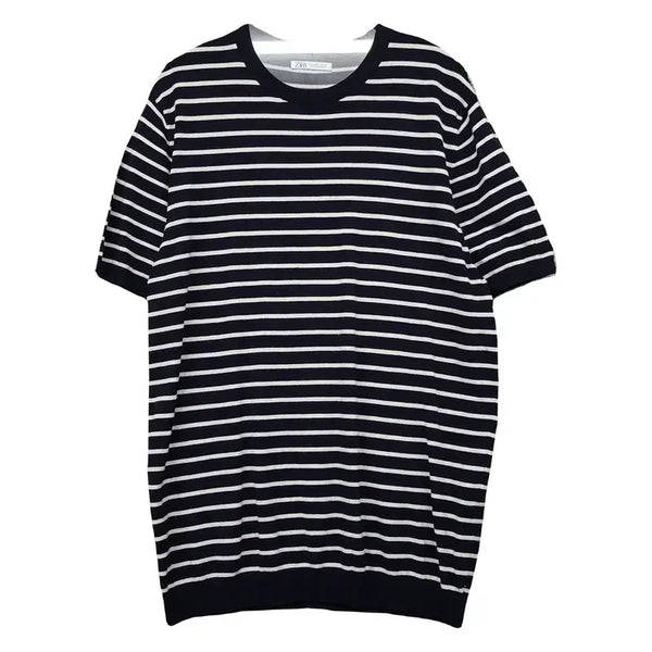 [BUNJANG] ZARA Striped Knit Short Sleeve T-Shirt - L / 자라 스트라이프 니트 반팔티 L