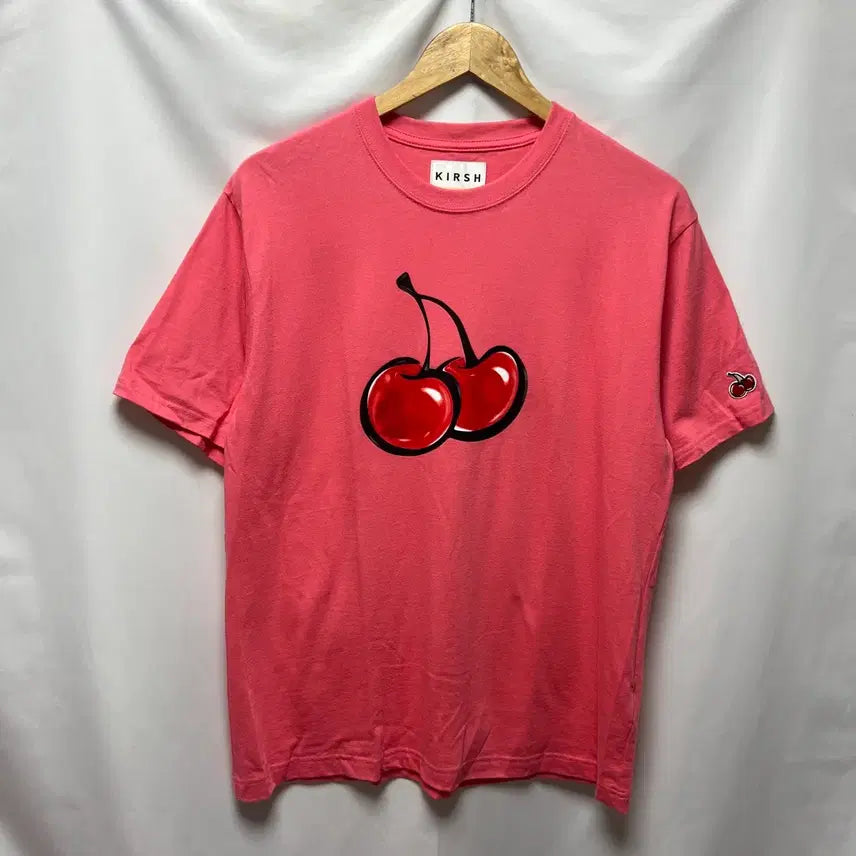[BUNJANG] Kirsh 3D Printing Big Cherry Pink Short Sleeve T-Shirt Size 1 / [정품/1] 키르시 3D 프린팅 빅체리 핑크 반팔