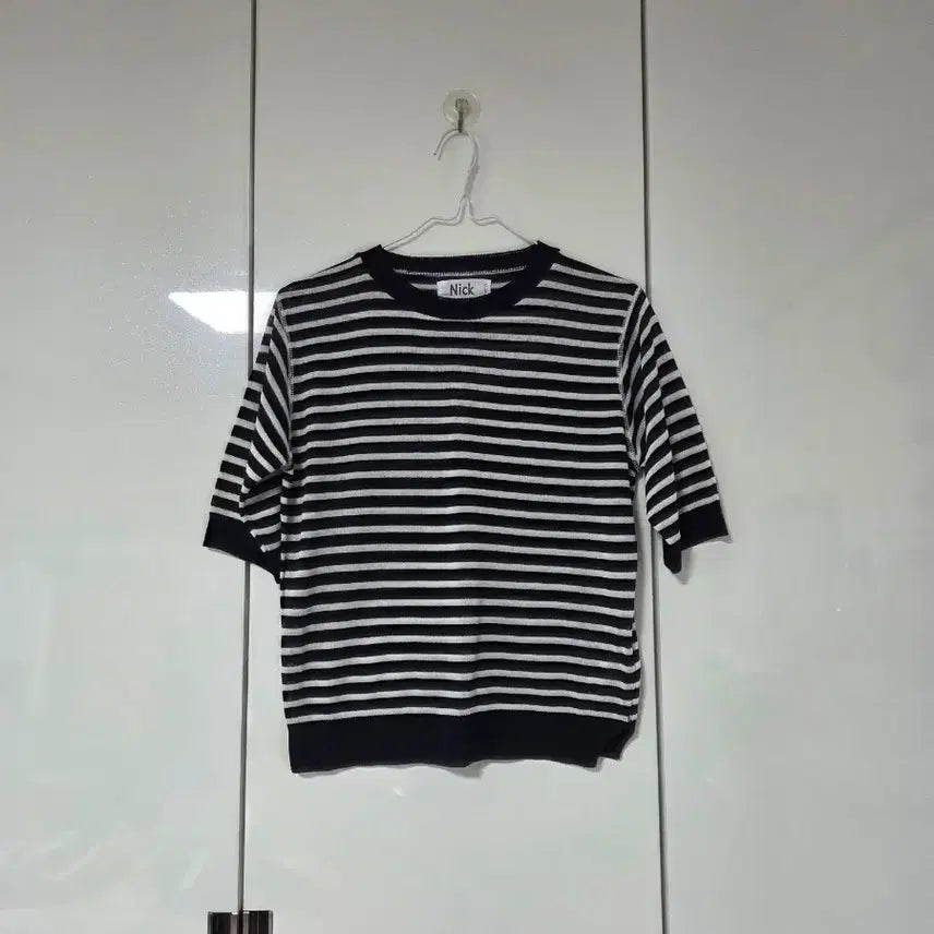 [BUNJANG] NICK&NICOLE Basic Stripe T-Shirt / 새옷/닉앤니콜 기본 스트라이프 티셔츠