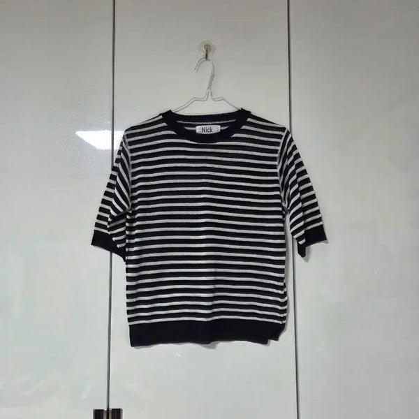 [BUNJANG] NICK&NICOLE Basic Stripe T-Shirt / 새옷/닉앤니콜 기본 스트라이프 티셔츠