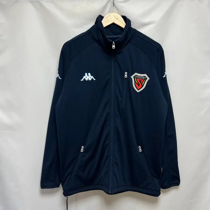 [BUNJANG] Kappa Pohang Steelers Training Old Fleece Navy Zip-Up Jacket (L) / [정품/L] 카파 포항스틸러스 트레이닝 올드 기모 네이비 집업 자켓