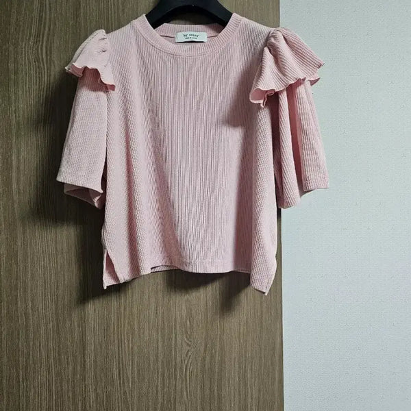 [BUNJANG] Bicyne Frill T-Shirt Pink / 바이씨니 프릴 티셔츠 핑크