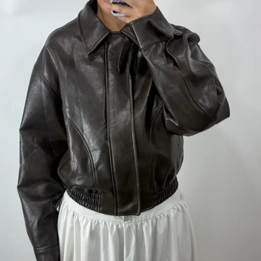 [BUNJANG] La Filer Store Leather Jumper / [S] 라퍼지스토어 가죽 점퍼