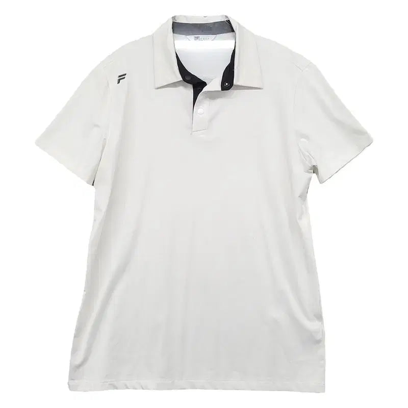 [BUNJANG] Fila White Functional Training Short Sleeve Polo Shirt 100 / 휠라 화이트 기능성 트레이닝 반팔 카라티 100