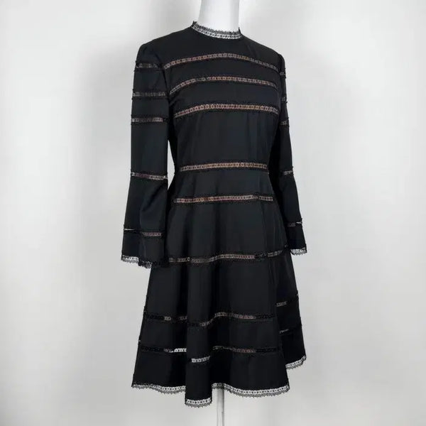 [BUNJANG] Ozza Seccon Black Punching Dress / 오즈세컨/상태굿 블랙 펀칭 원피스 85 55 S/라덴