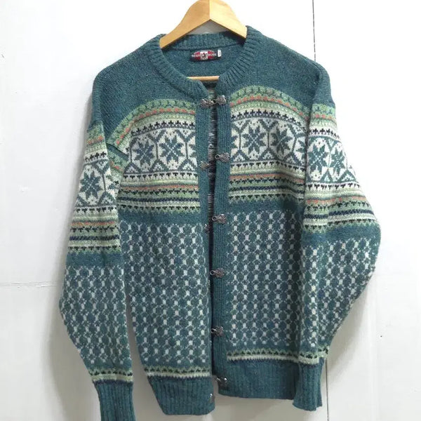[BUNJANG] Scotch House Pattern Cardigan Green / 스코치하우스 패턴 가디건 그린