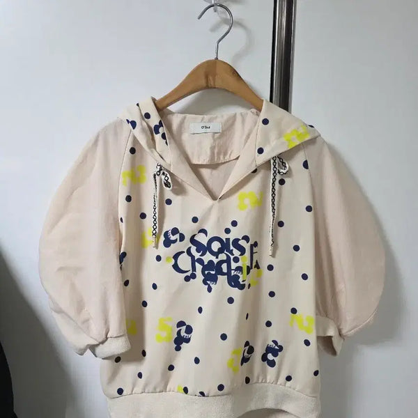 [BUNJANG] O'2nd Polka Dot Printing Hoodie / O'2nd 후드티 땡땡이 프린팅