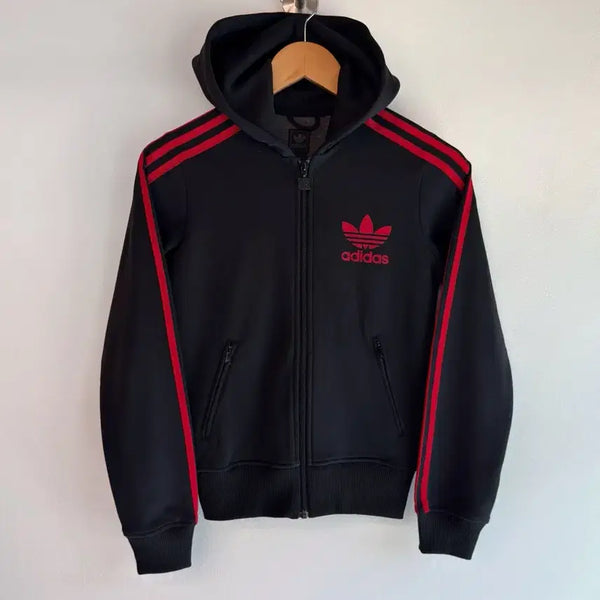 [BUNJANG] Adidas Firebird Hooded Track Jacket / 아디다스 검 빨 파이어버드 후드 플락 져지
