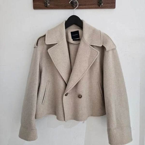 [BUNJANG] The Cashmere 2022 Wool Cashmere Blend Cropped Coat Beige / 더캐시미어 2022 크롭 코트